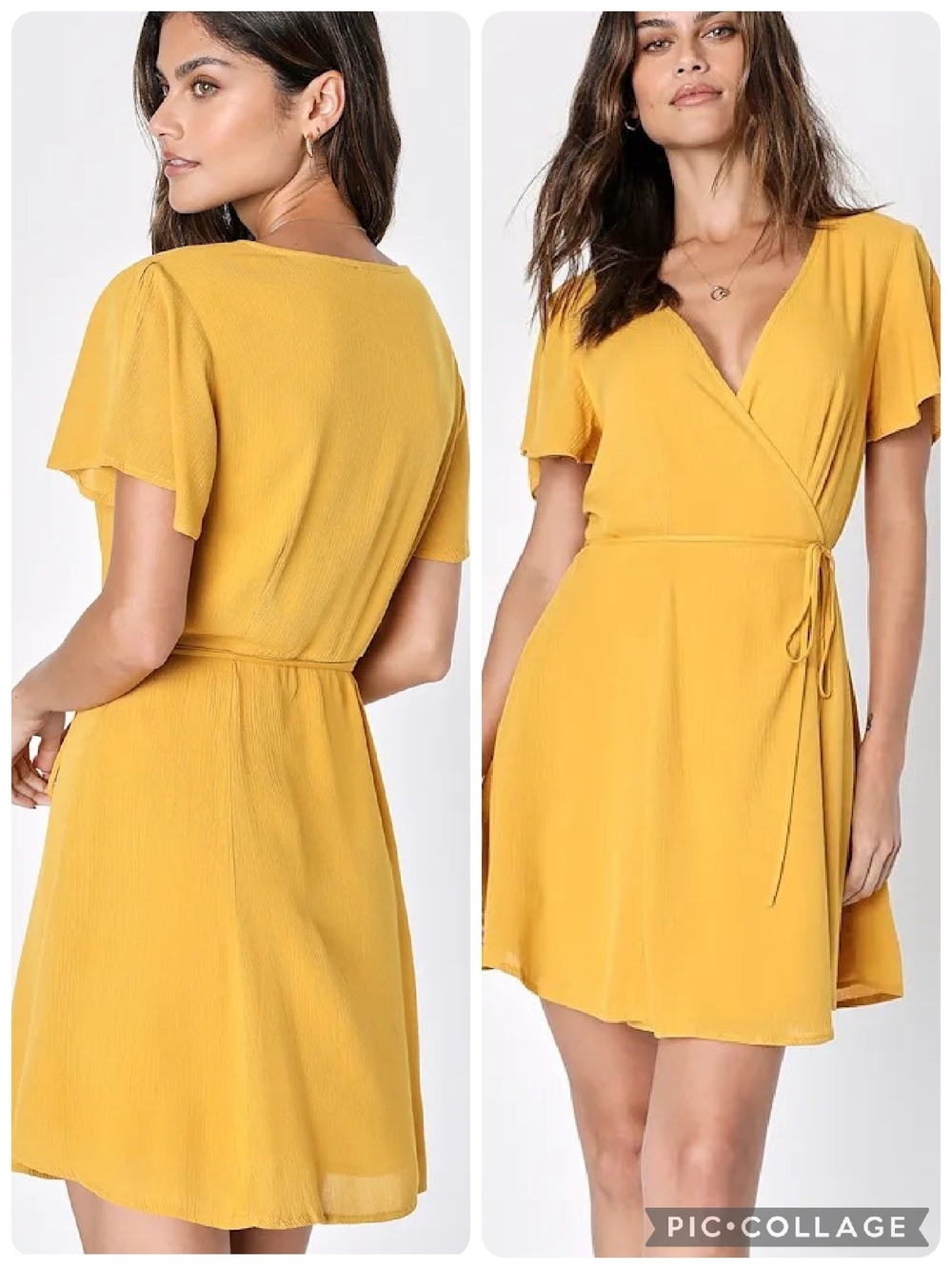 Lulu's Mustard Yellow Harbor Point Wrap Dress Size M